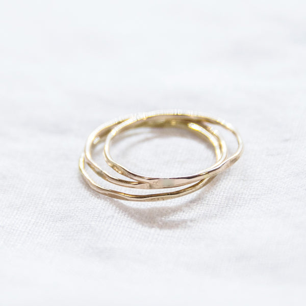 SET OF 3 HAMMERED STACKING RINGS