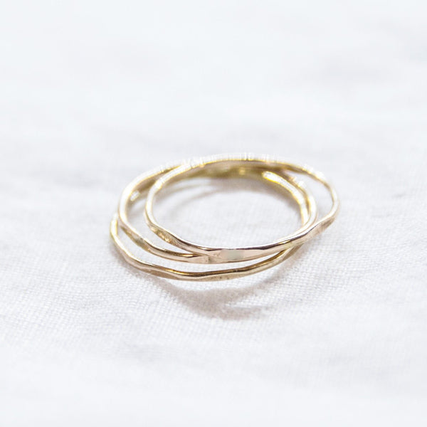 HAMMERED STACKING RING - NVMBR DCMBR - Rings